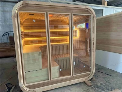 Premium Outdoor Garden Cube Sauna RedCedar6- Person hapniku ionisaator Bluetooth Audio